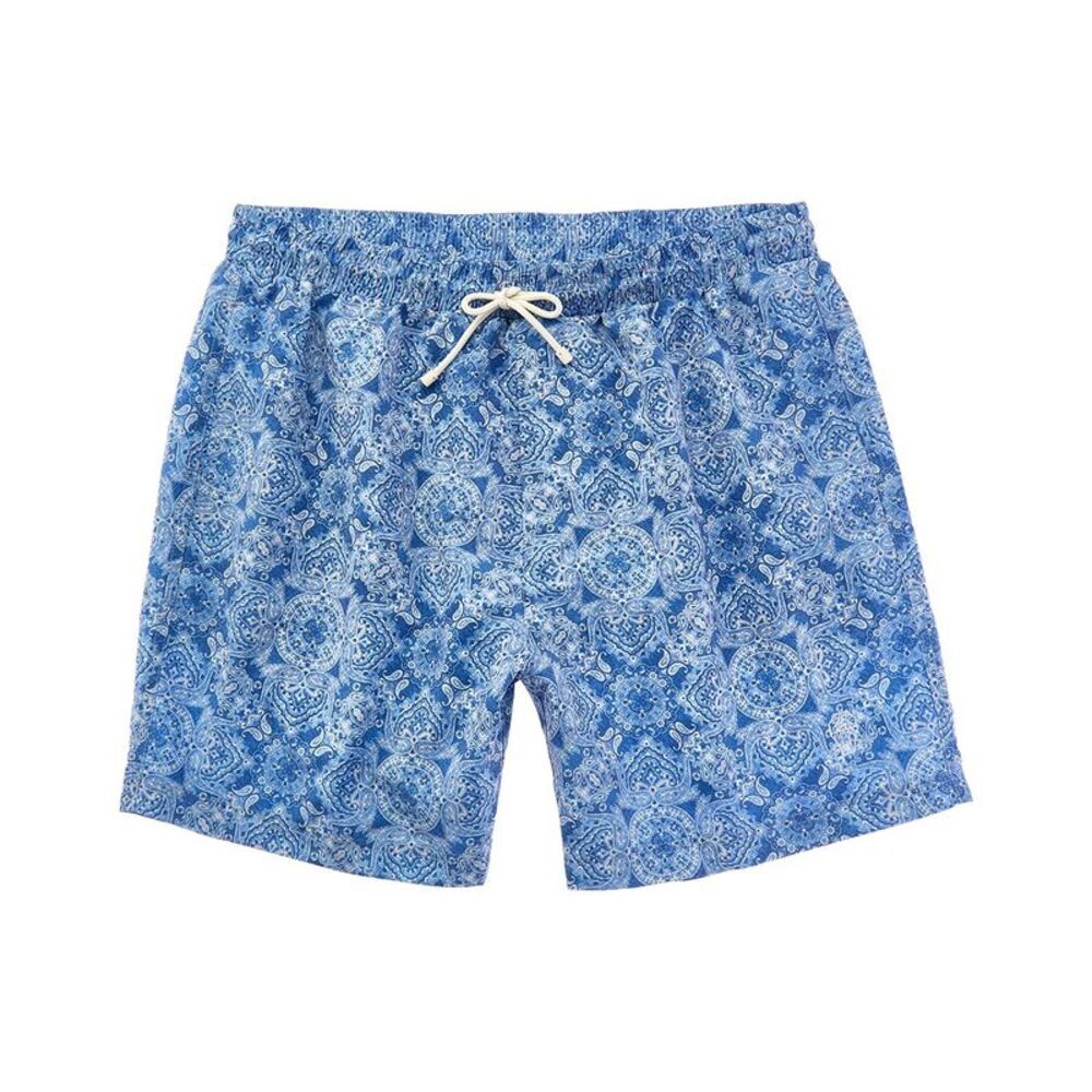 Brunello Cucinelli Mens  Printed Swim Short, Blue